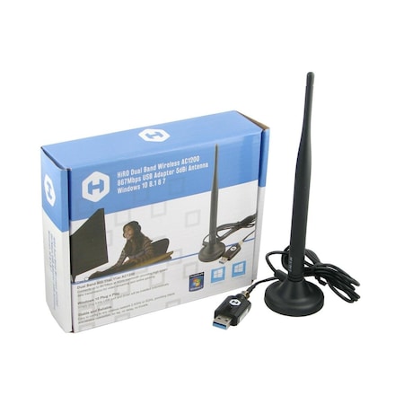 Hiro AC1200 Dual-Band 802.11AC 5GHz 867Mbps WiFi USB Network Adapter H50355